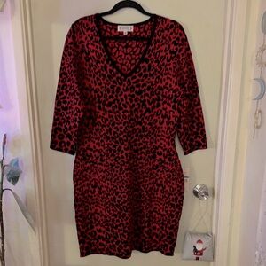 Nanette Lepore animal print sweater dress